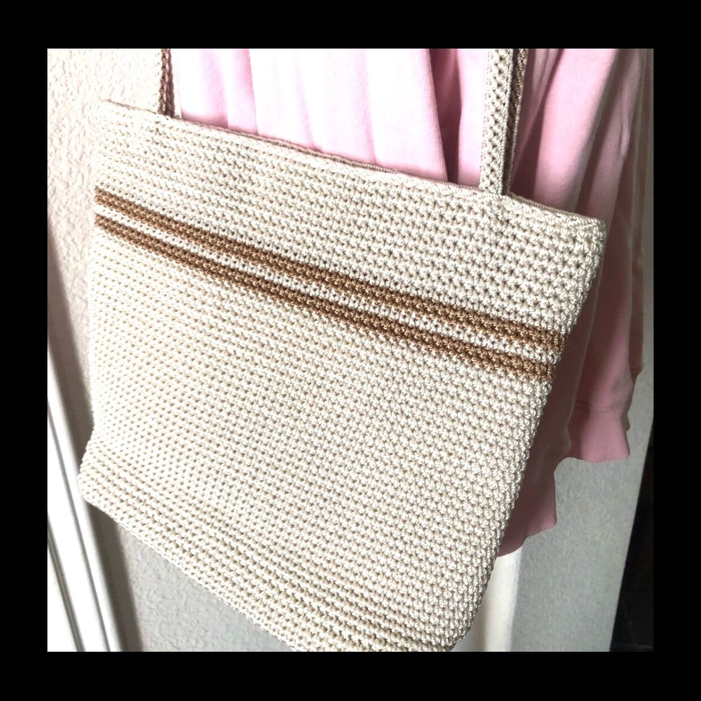 The Sak Bag Weave Beach Festival Vacation Tote Shoulder Crochet Coast Off White - Picture 10 of 10